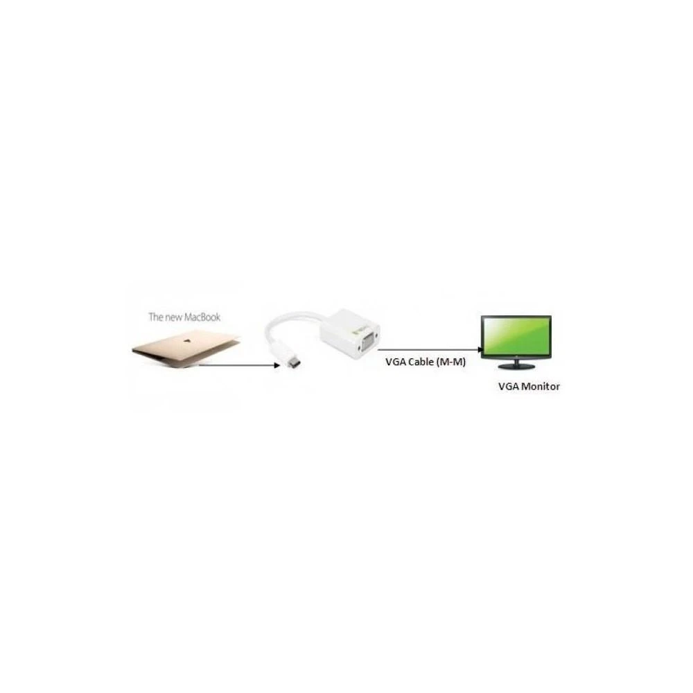 TECHLY 020423 Techly USB-C 3.1 į VGA M/F adapteris, baltas