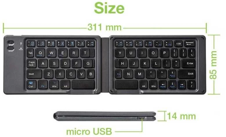 TECHLY USB Bluetooth Foldable Klaviatūra for Planšetė and Išmanusis telefonas