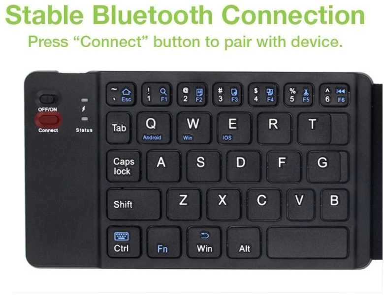 TECHLY USB Bluetooth Foldable Klaviatūra for Planšetė and Išmanusis telefonas