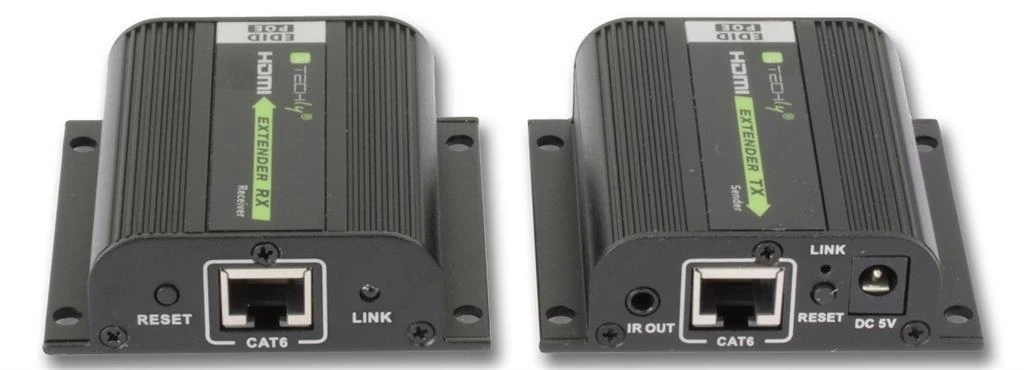 Techly 100709 HDMI plėstuvas, skirtas Cat6 / Cat6a / Cat7 RJ45 ekranui, iki 40 m, EDID, IR, POE / POC
