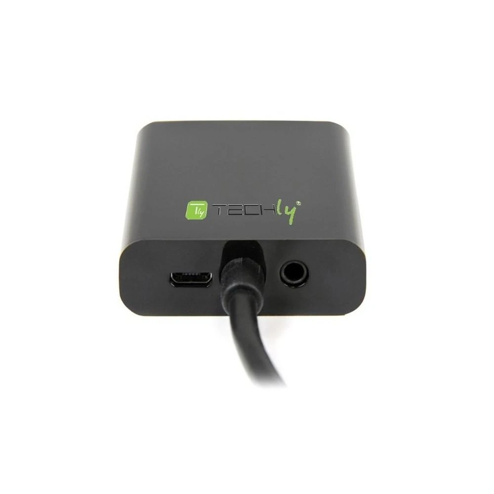 Techly Techniškai HDMI - VGA+3.5mm+Micro USB B M/F Juoda