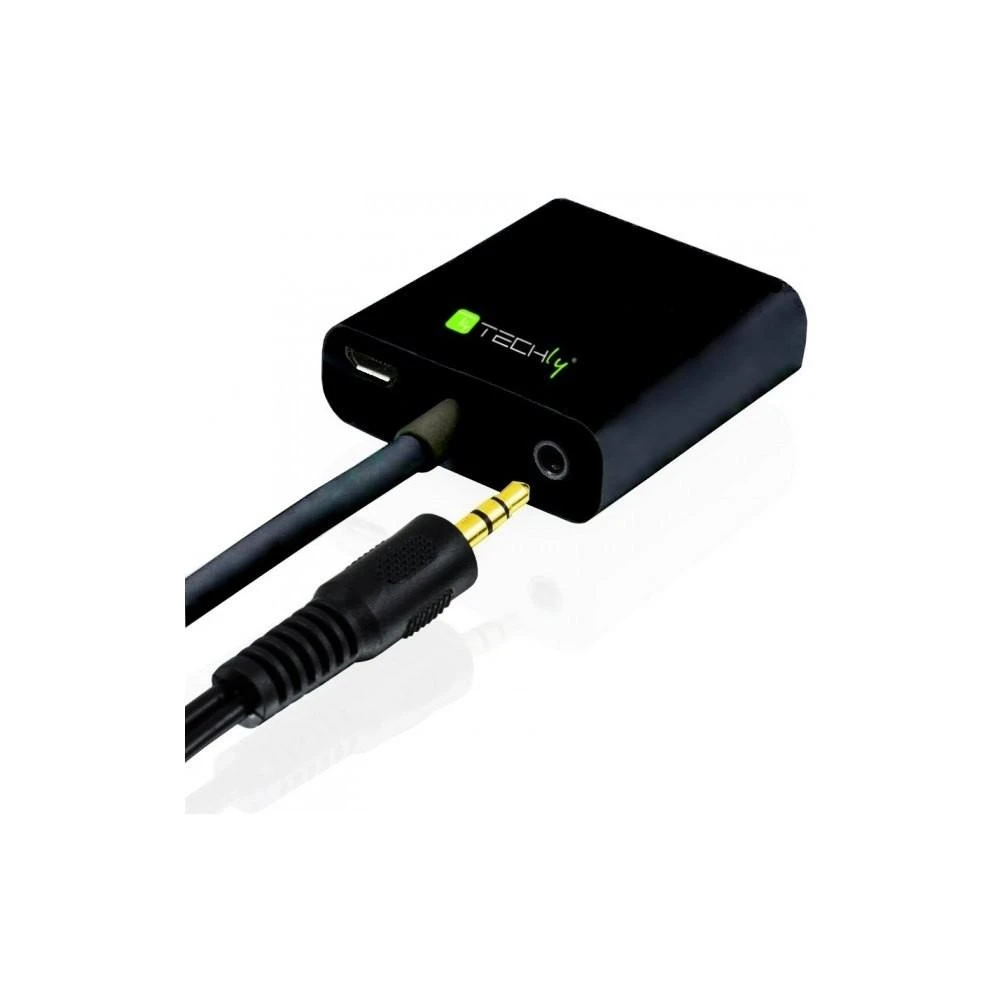 Techly Techniškai HDMI - VGA+3.5mm+Micro USB B M/F Juoda