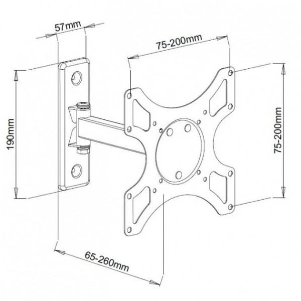 Techly ICA-LCD-2901WH televizoriaus laikiklis 94 cm (37") Balta