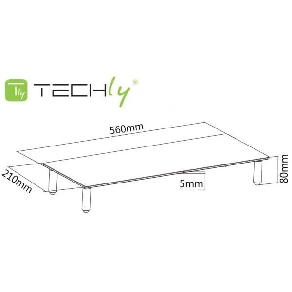 Techly ICA-MS 461 monitoriaus laikiklis arba stovas 81,3 cm (32") Laisvai stovintis Permatomas, Balta