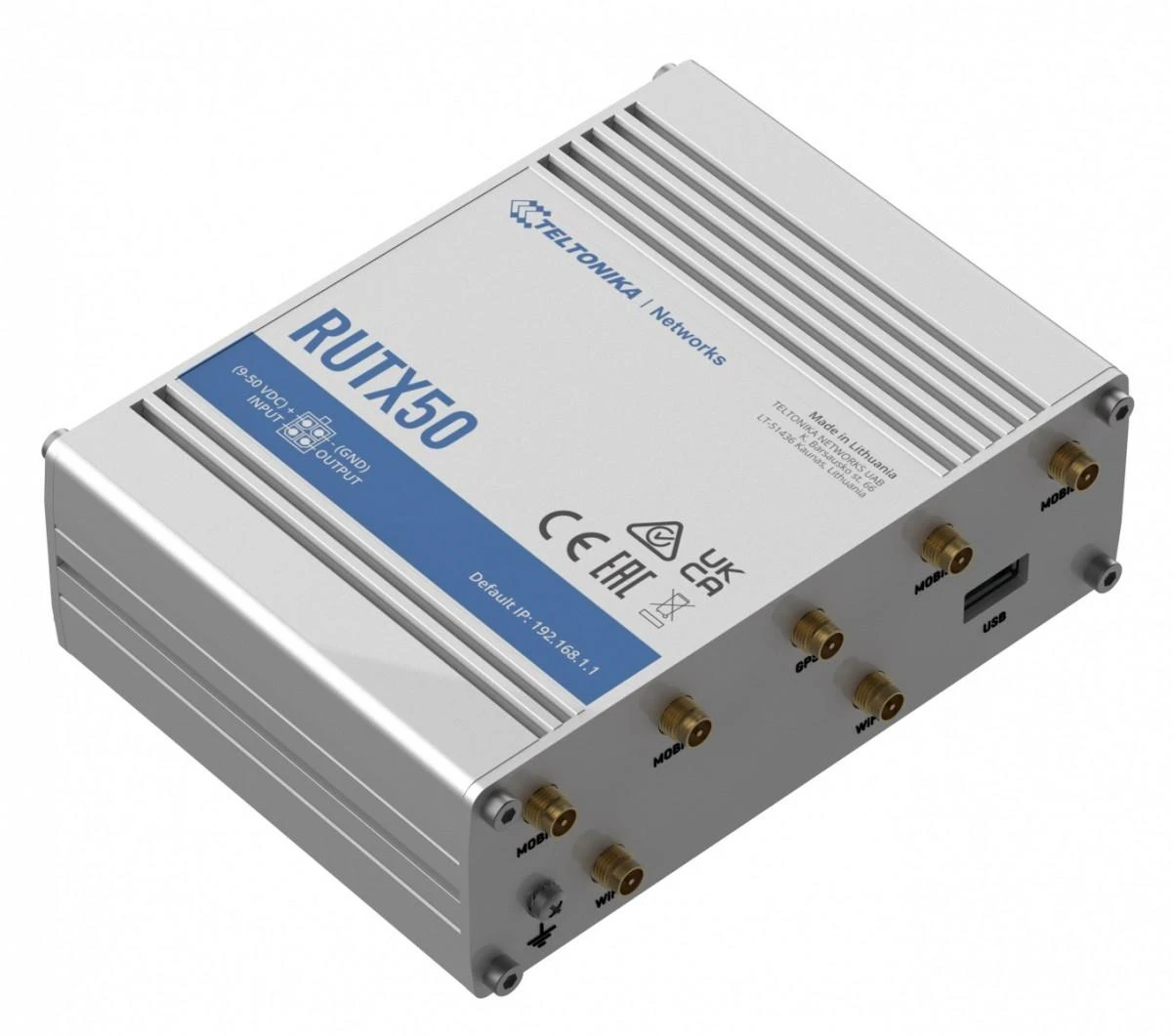 Teltonika | PRAMONINIS 5G MARŠRUTIZATORIUS | RUTX50 | 802.11ac | 867 Mbps | 10/100/1000 Mbps Mbps | Ethernet LAN (RJ-45) jungtys 5 | Tinklo palaikymas: Taip | MU-MiMO: Taip | 5G | Antenos tipas: Vidinė