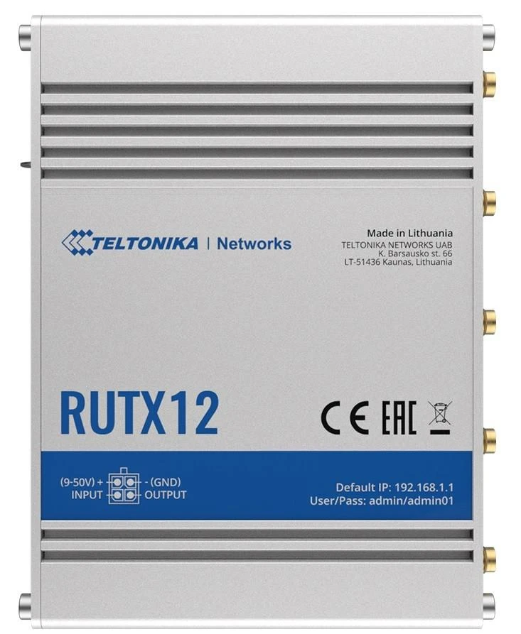 Šakotuvas TELTONIKA IOT ROUTER RUTX12 2XLTE+ETH+WIFI