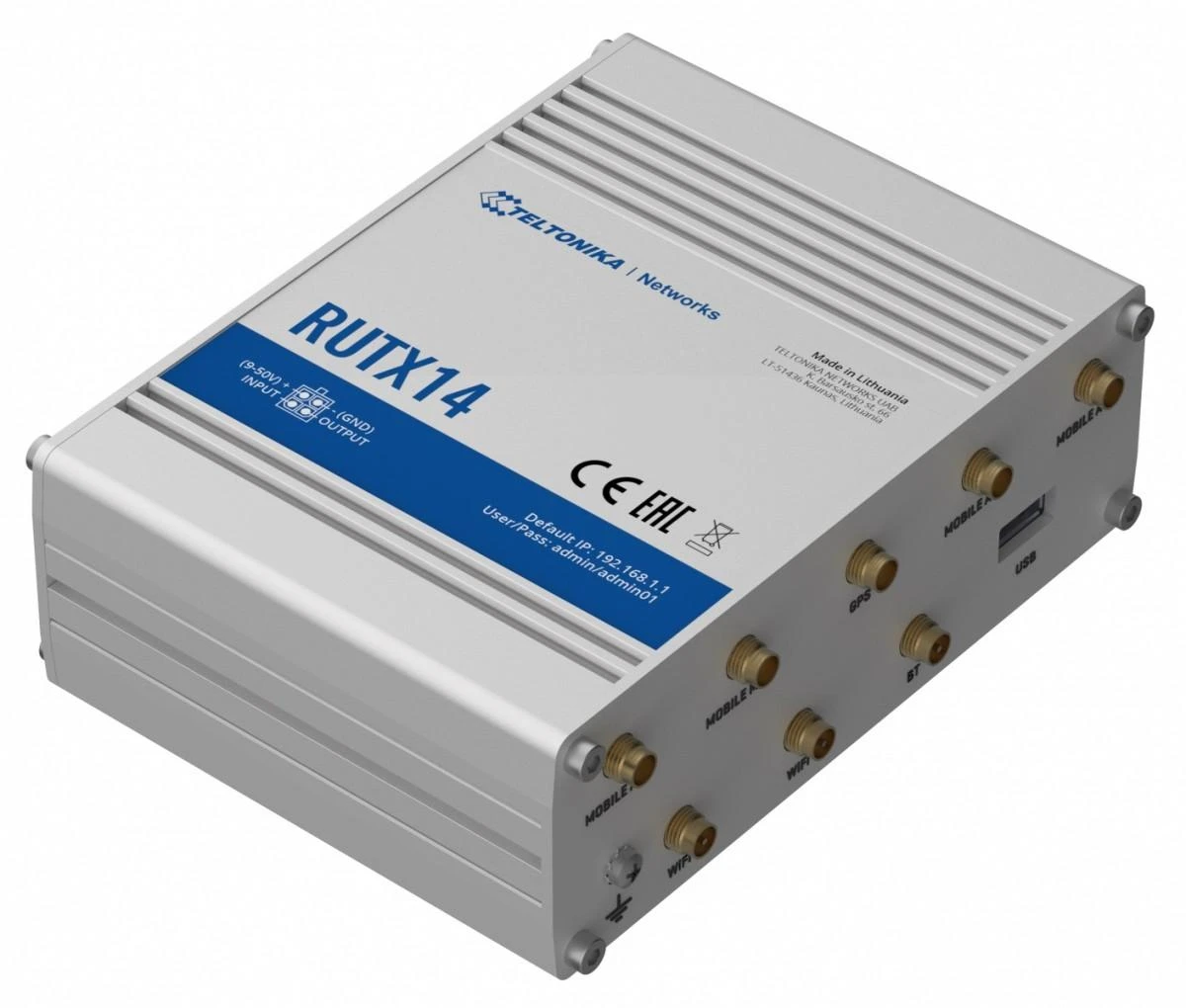 Šakotuvas TELTONIKA IOT ROUTER RUTX14 2XLTE(CAT12)+ETH+WIFI