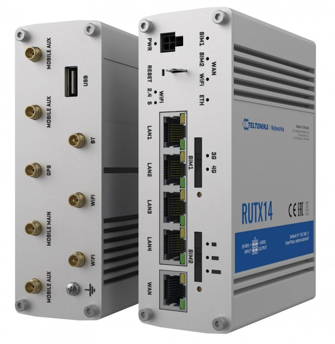 Šakotuvas TELTONIKA IOT ROUTER RUTX14 2XLTE(CAT12)+ETH+WIFI