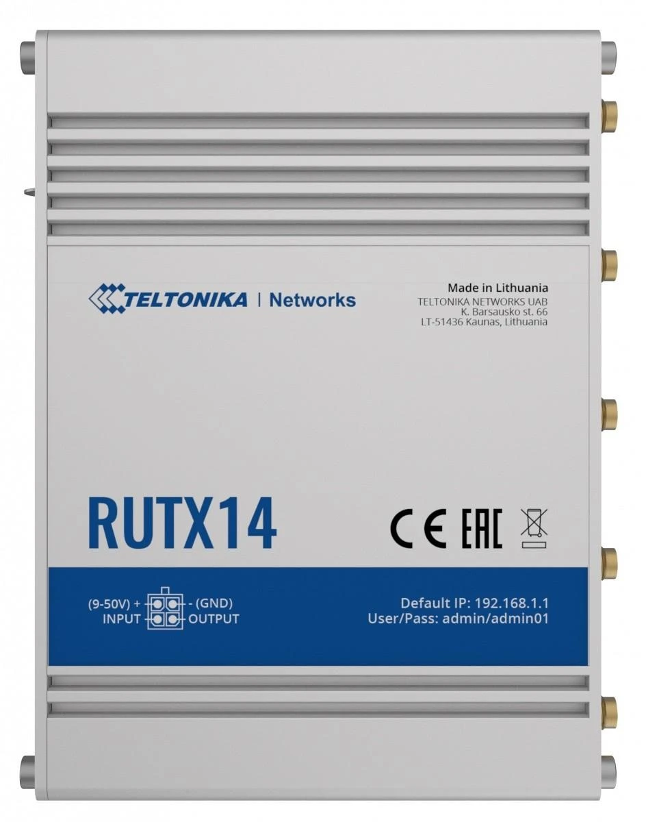 Šakotuvas TELTONIKA IOT ROUTER RUTX14 2XLTE(CAT12)+ETH+WIFI