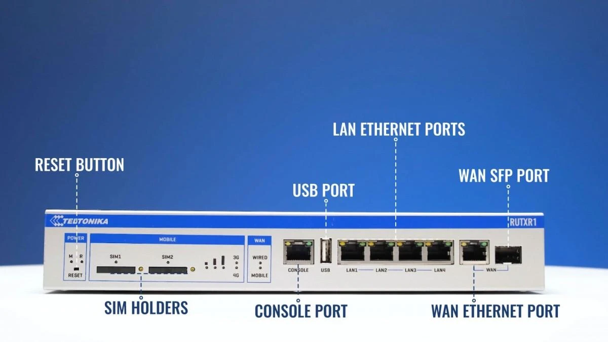 Šakotuvas Teltonika RUTXR LTE Maršrutizatorius | Enterprise Rack-Mountable SFP/LTE Maršrutizatorius | RUTXR1 | 802.11ac | 867 Mbit/s | 10/100/1000 Mbit/s | Ethernet LAN (RJ-45) jungtys 4xLAN jungtys, 1xSFP port, 1xWAN port | MU-MiMO Yes | 4G | 1