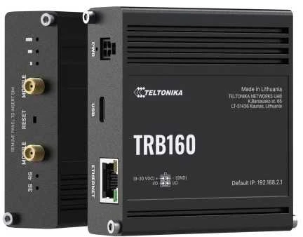 Teltonika | LTE Maršrutizatorius | TRB160 | No Wi-Fi | 10/100/1000 Mbit/s | Ethernet LAN (RJ-45) jungtys 1 | Mesh Support No | MU-MiMO No | 4G | 1