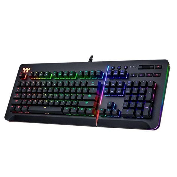 Klaviatūra Thermaltake Level 20 RGB KB-LVT-BLBRUS-01 (mechaninė, Audio, USB 2.0, (DE)key.lay., juodos spalvos
