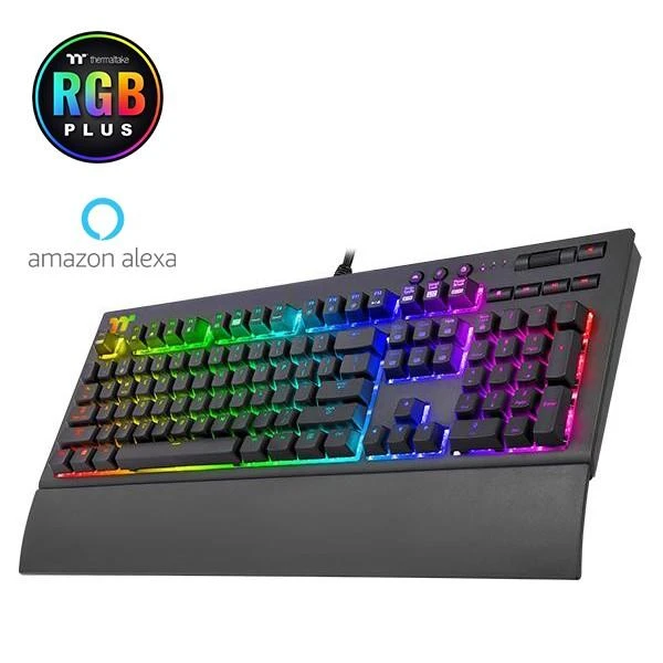 Klaviatūra Thermaltake Premium X1 RGB Cherry MX Mėlyna Sidabrinis KB-TPX-SSBRUS-01 (mechaninė, USB 2.0, juodos spalvos