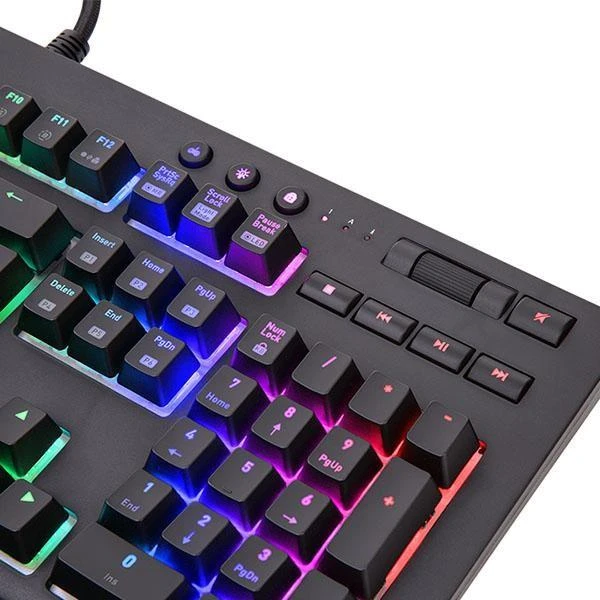 Klaviatūra Thermaltake Premium X1 RGB Cherry MX Mėlyna Sidabrinis KB-TPX-SSBRUS-01 (mechaninė, USB 2.0, juodos spalvos