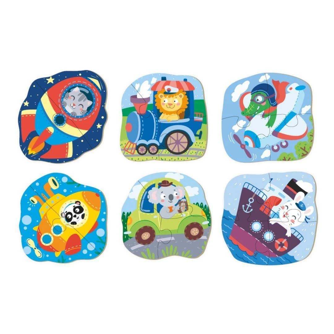 DODO dėlionių rinkinys Transportas, 8 dėlionės 2-4 dalių D, 300154