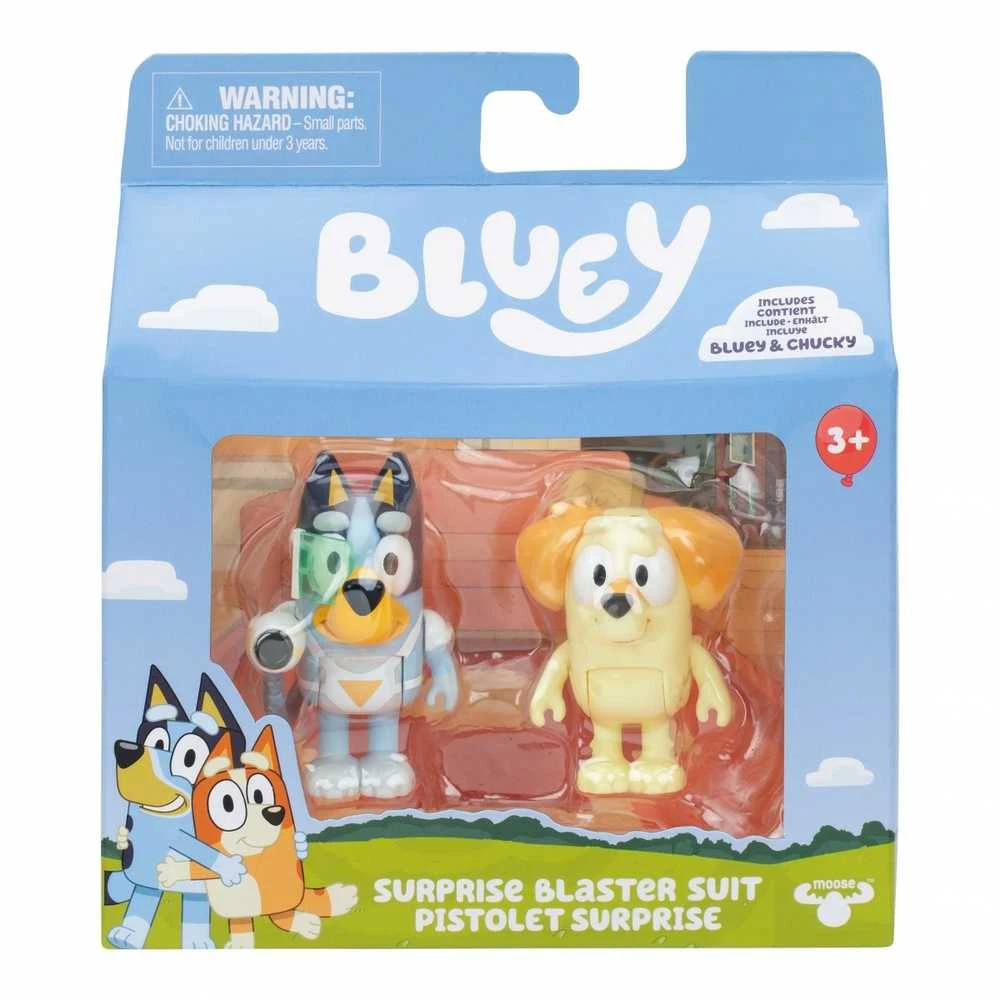 Bluey - Bluey figūrėlių 2 vnt. pakuotė - Staigmenos Blasterio kostiumas (90322)