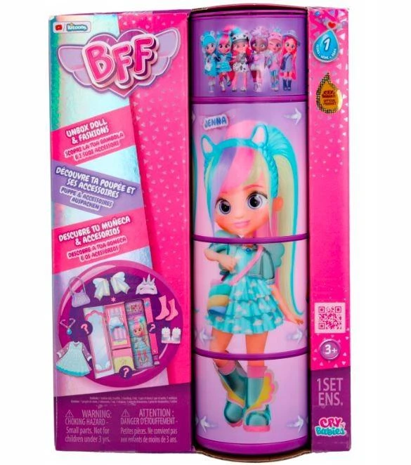 Cry Babies Lėlė IMC Toys BFF Fashion Doll Jenna 904361, 20 cm