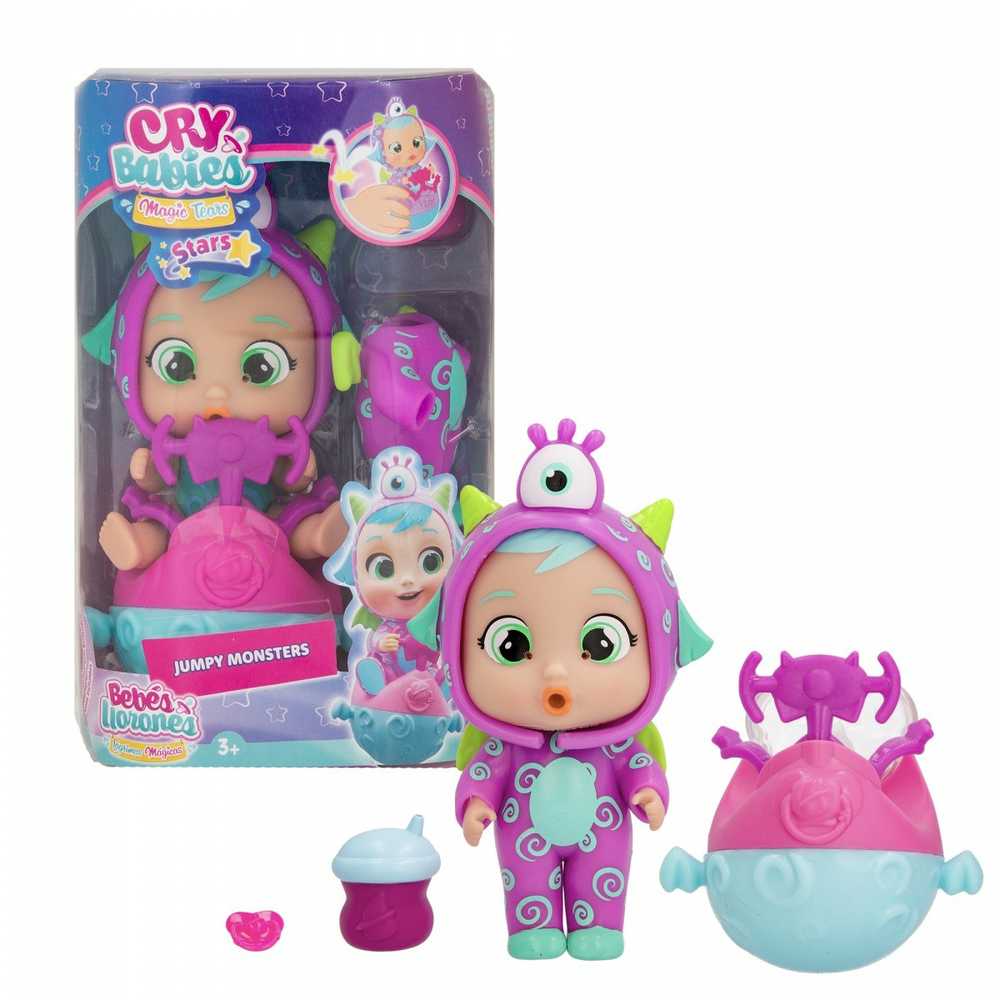 TM Toys Lėlė Cry Babies Magic Tears Jumpy Monsters Fuzz su silikoniniu kostiumu