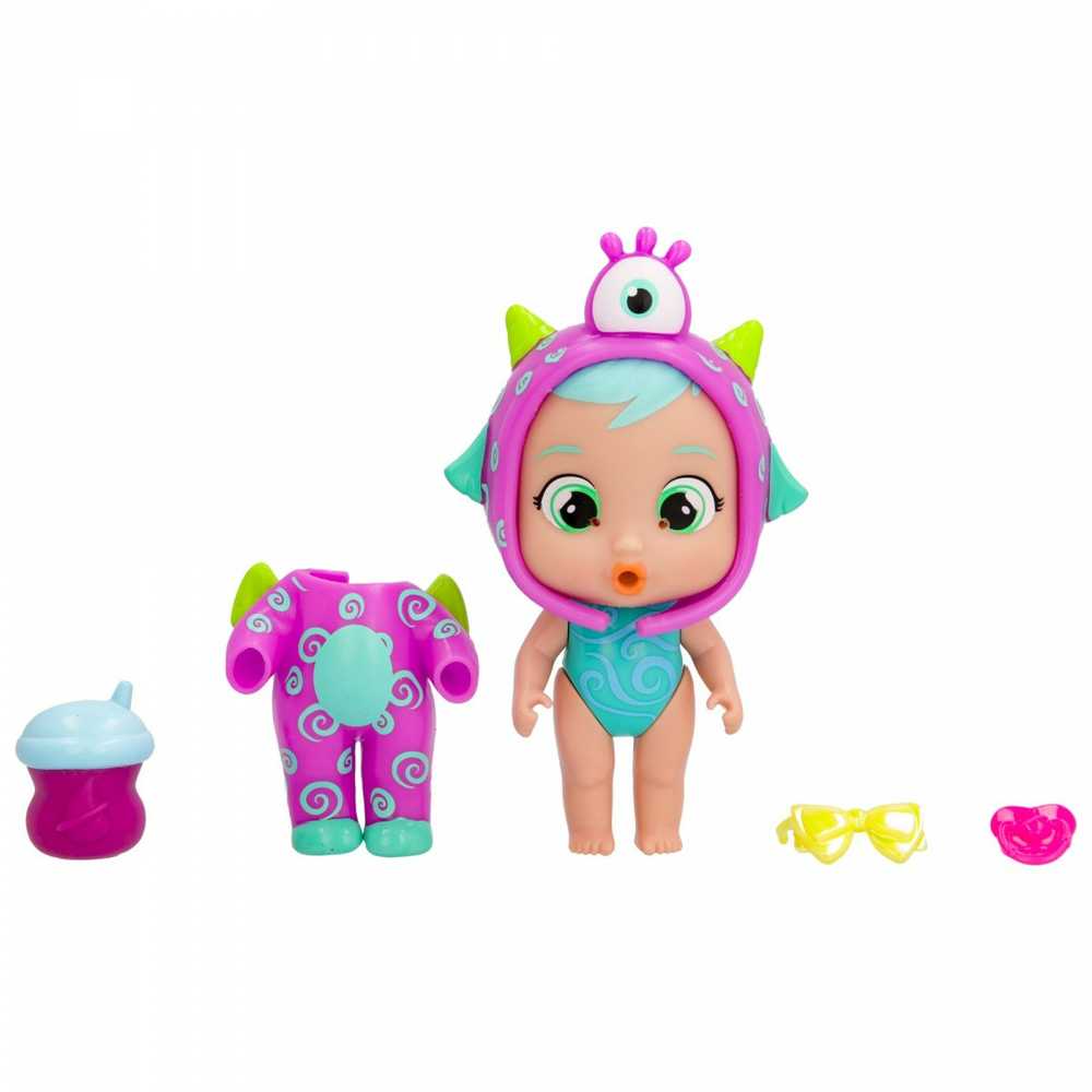 TM Toys Lėlė Cry Babies Magic Tears Jumpy Monsters Fuzz su silikoniniu kostiumu