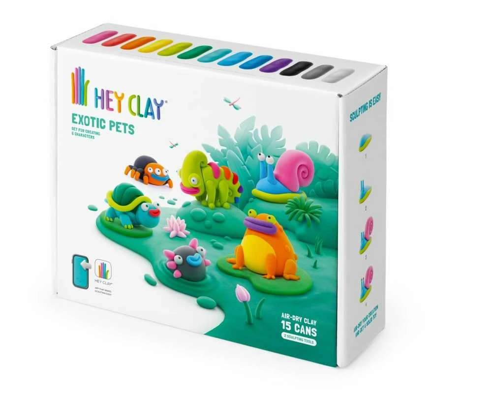 TM Toys Rankdarbių rinkinys Hey Clay egzotiniai gyvūnai