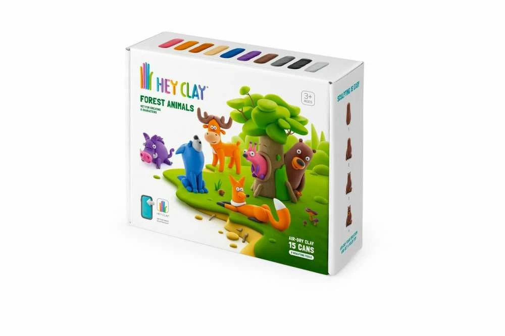TM Toys Rankdarbių rinkinys Hey Clay miško gyvūnai su priedais