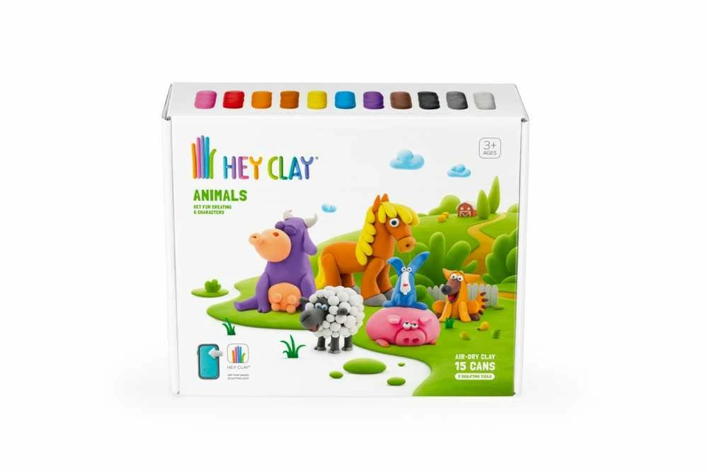 TM Toys Rankdarbių rinkinys Hey Clay gyvūnai 15 spalvų