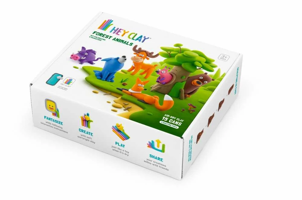 TM Toys Rankdarbių rinkinys Hey Clay miško gyvūnai su priedais