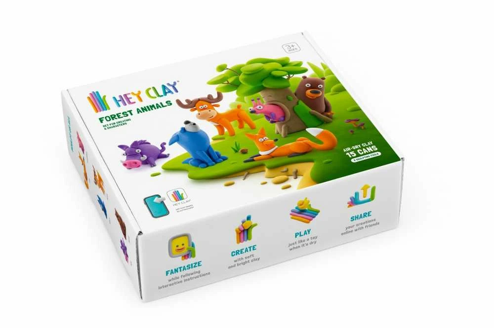 TM Toys Rankdarbių rinkinys Hey Clay miško gyvūnai su priedais