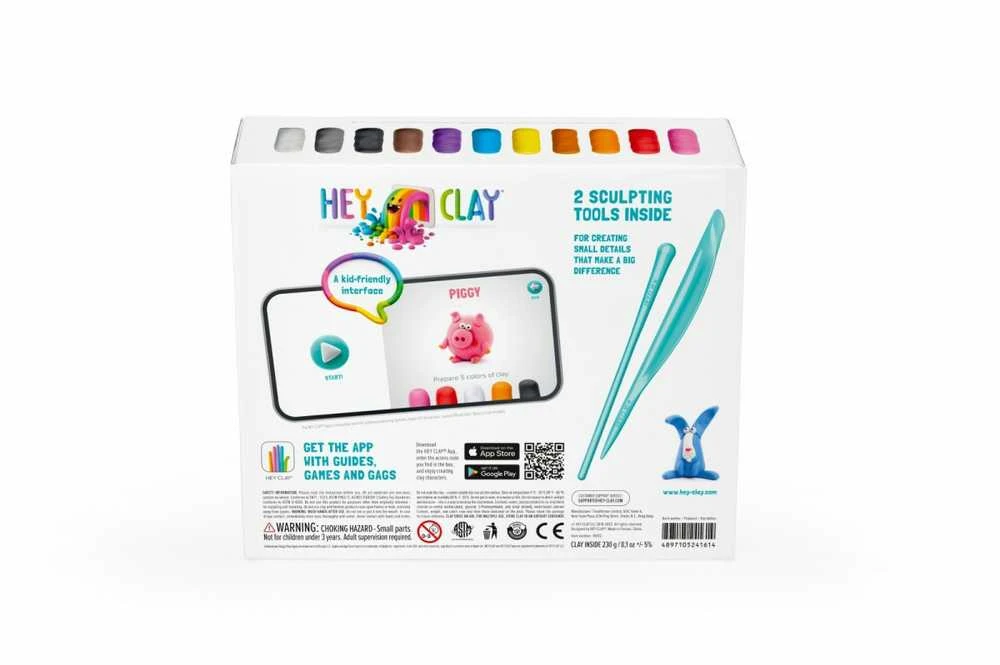 TM Toys Rankdarbių rinkinys Hey Clay gyvūnai 15 spalvų
