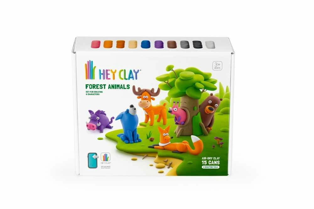 TM Toys Rankdarbių rinkinys Hey Clay miško gyvūnai su priedais