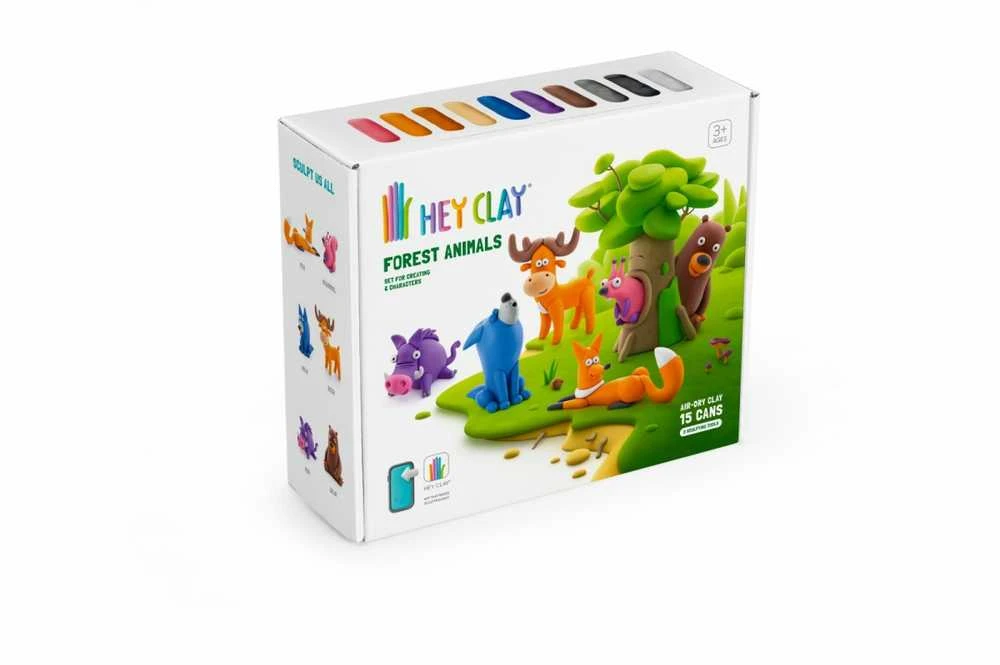 TM Toys Rankdarbių rinkinys Hey Clay miško gyvūnai su priedais
