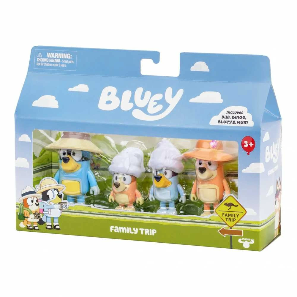 TM Toys BLUEY atostogų figūrėlė 4 vnt. šeimos kelionėms