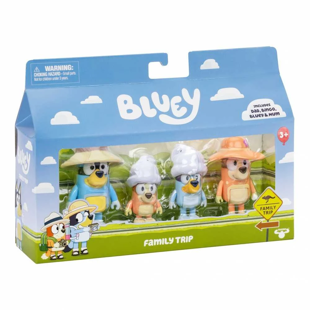 TM Toys BLUEY atostogų figūrėlė 4 vnt. šeimos kelionėms