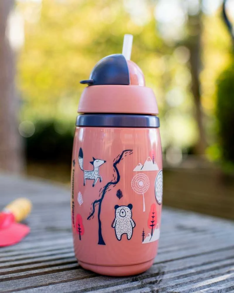TOMMEE TIPPEE TTP447825 Vandens butelis su šiaudeliu Superstar 266ml rožinis