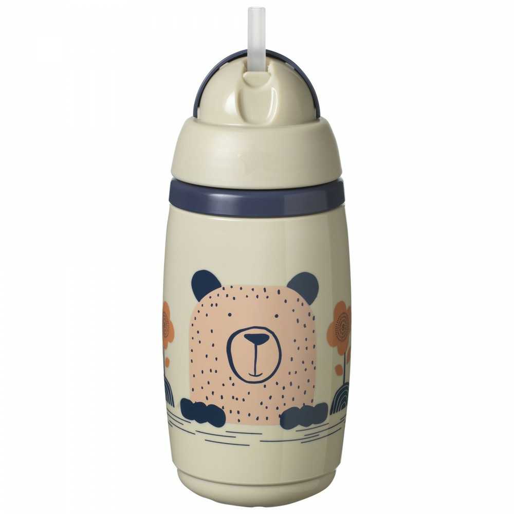 TOMMEE TIPPEE TTP447824 Vandens butelis su šiaudeliu Superstar 266ml pilkas