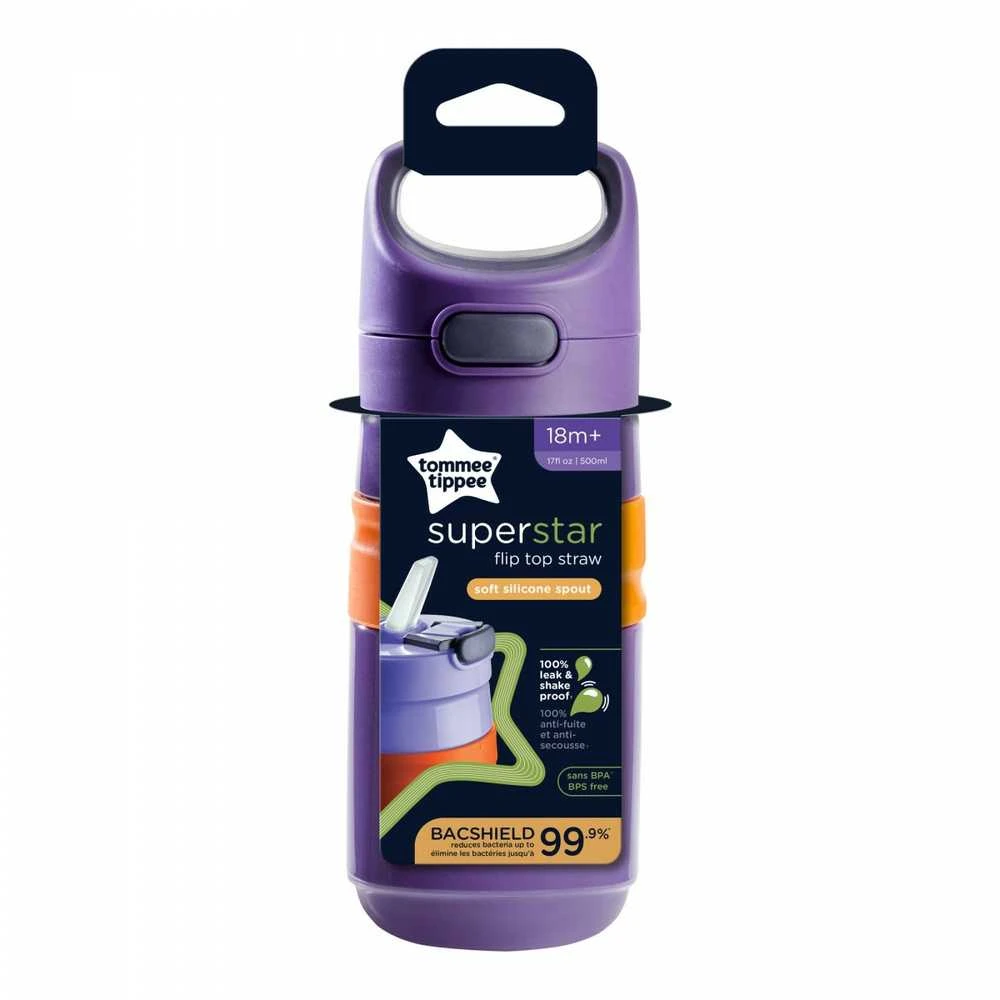 TM Toys TOMMEE TIPPEE sportinė gertuvė FLIPTOP 18 mėn.+, Violetinė, 447865