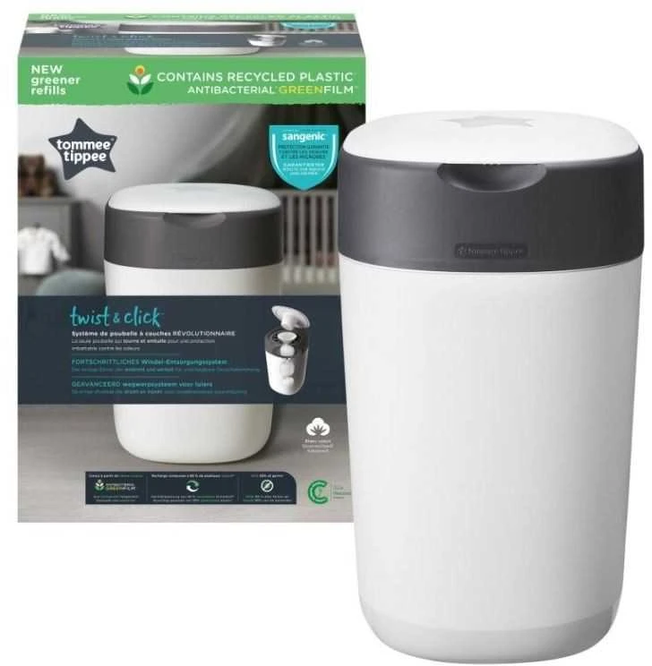 TOMMEE TIPPEE sangenic konteineris sauskelnėms Twist and Click Tub, su 4 kasetėm, 85102002