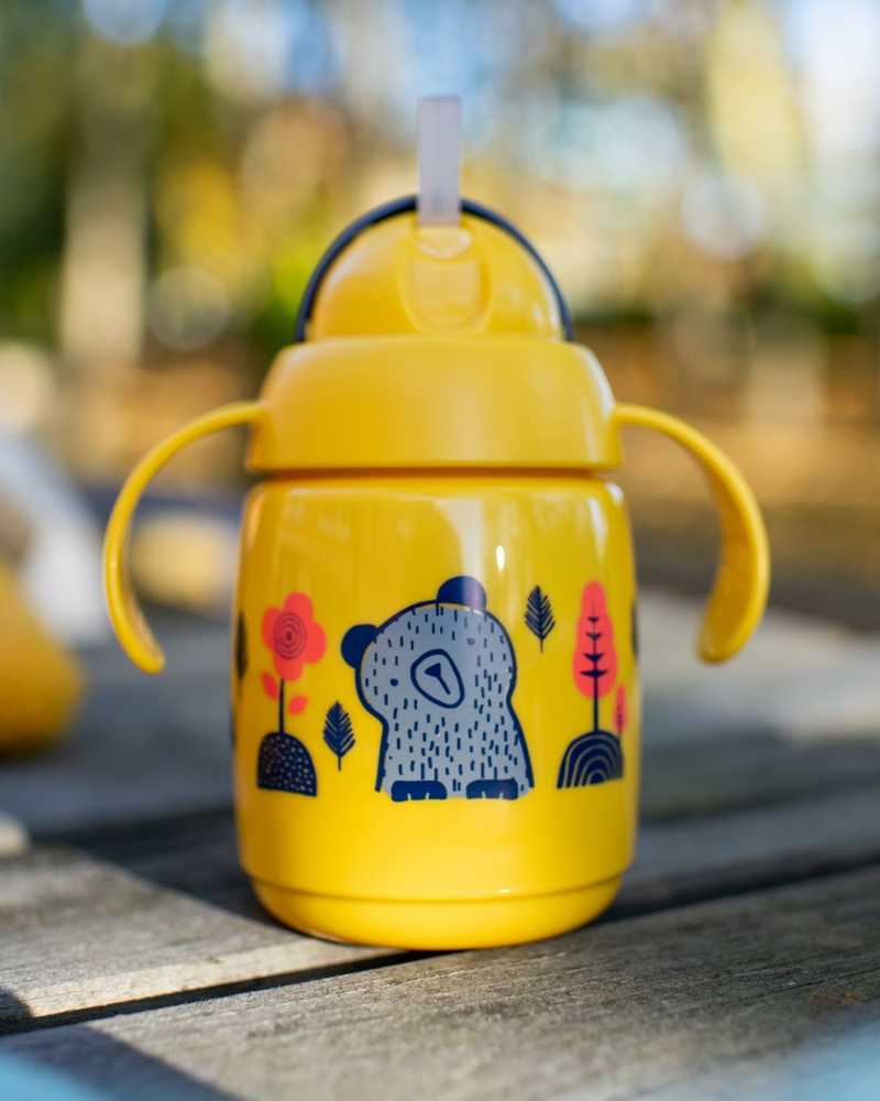 TOMMEE TIPPEE mokomasis puodelis su šiaudeliu, 6mėn+, 300ml, yellow, 447831