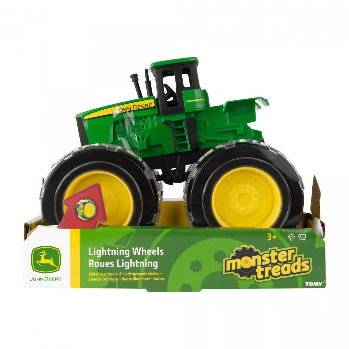 Tomy JOHN DEERE traktorius su šviečiančiais ratais Monster, 46434