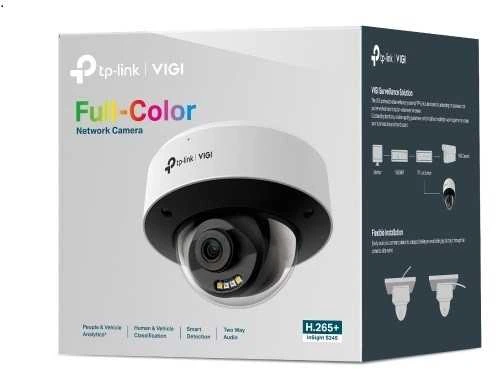 TP-LINK | VIGI 4MP spalvota kupolinė tinklo kamera | InSight S245 (2,8 mm) | Kupolinė | 4 MP | 2,8 mm / F1.6 | Maitinimas per Ethernet (PoE) | IP67 | H.265+ | Micro SD, maks. 512 GB | Taip