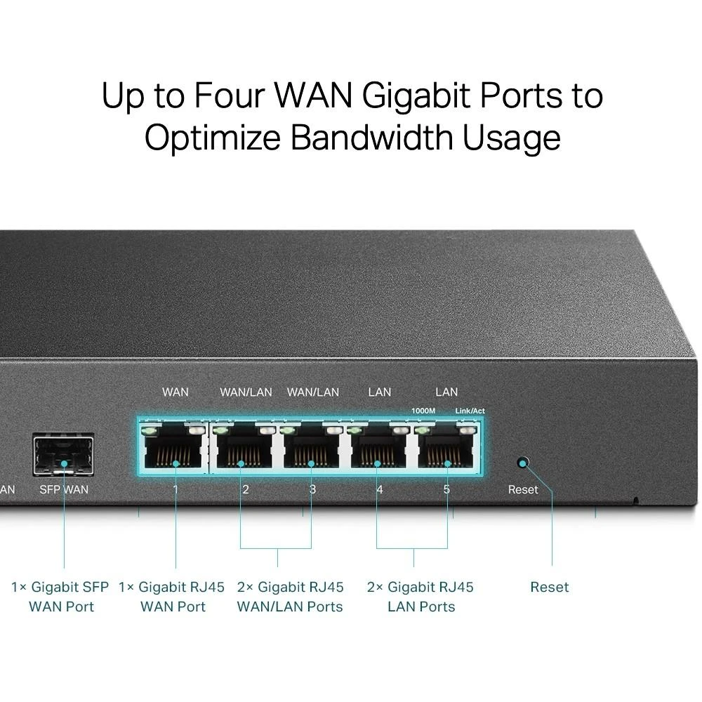 Šakotuvas TP-LINK SafeStream Gigabit Multi-WAN VPN Maršrutizatorius