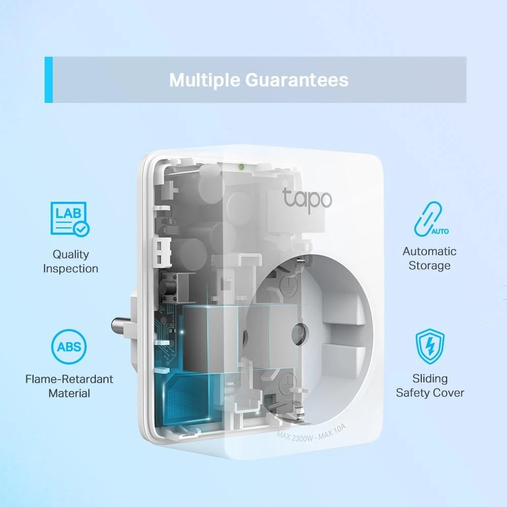 TP-LINK Tapo P100 išmanusis kištukas Balta 2300 W