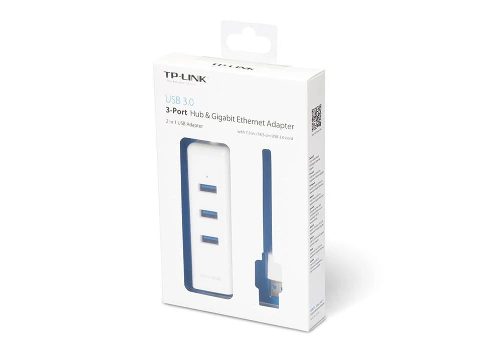 TP-Link USB 3.0 šakotuvo ir tinklo adapterio pakuotė