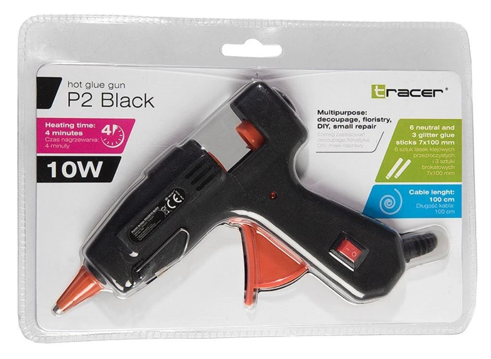 TRACER P2 Juodas klijų pistoletas