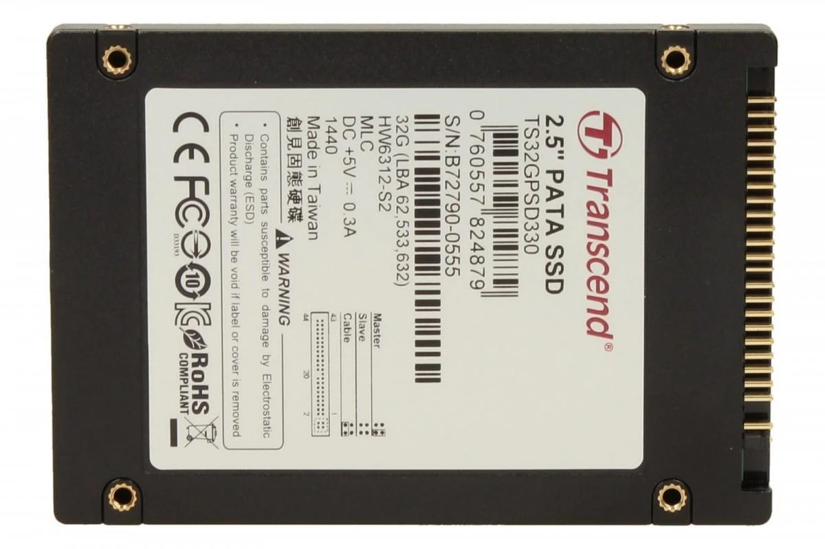 TRANSCEND 32GB SSD 6,35 cm 2,5 colio IDE MLC