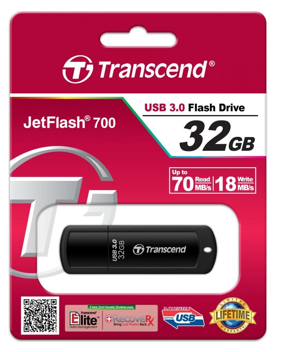 TRANSCEND JETFLASH 700 32GB USB 3.0 atmintis
