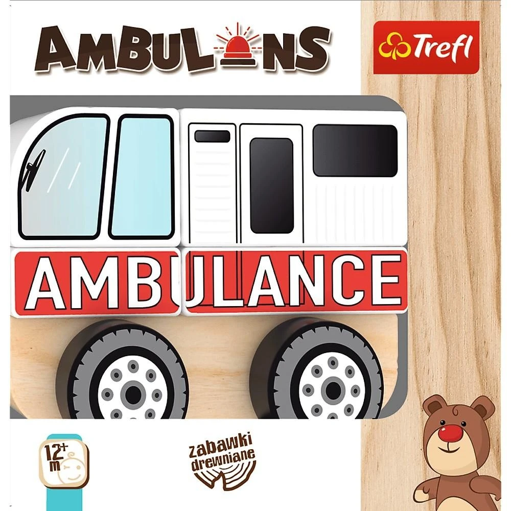 Trefl Medinis žaislas - TREFL greitosios pagalbos automobilis