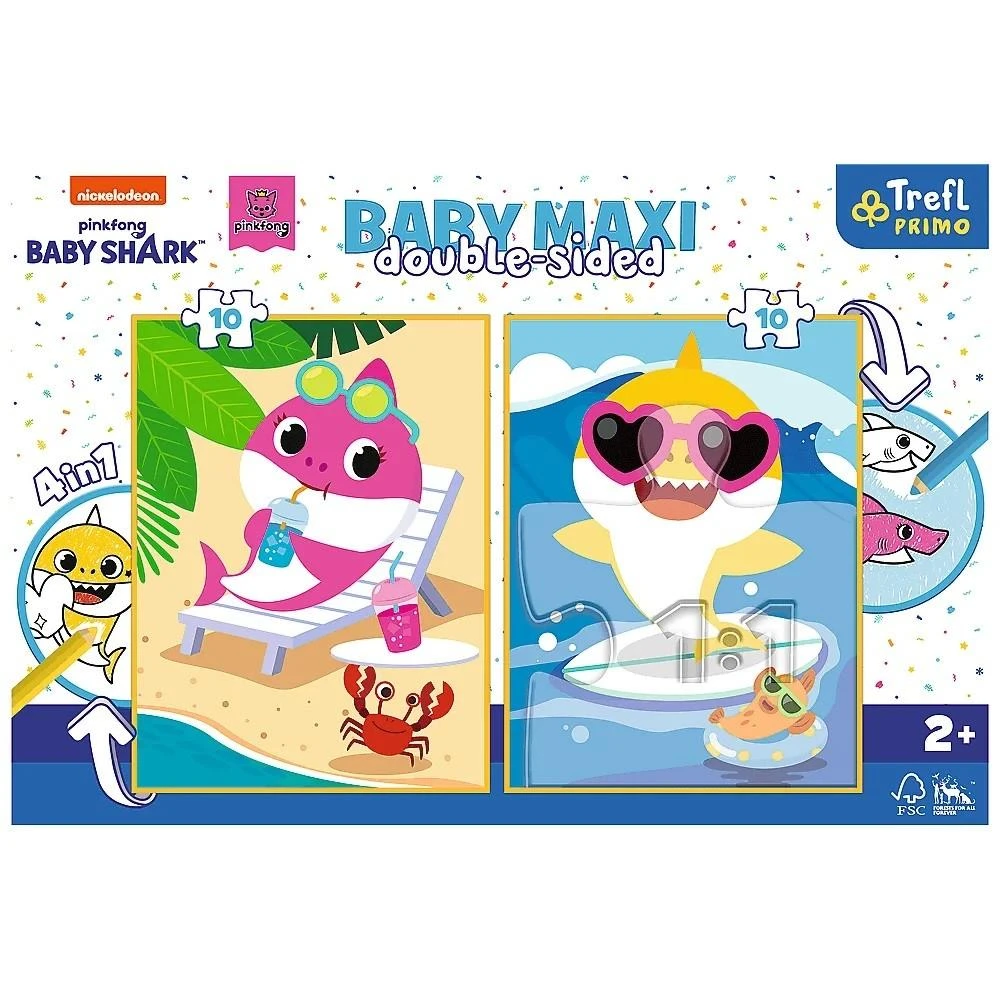 TREFL 43005 Dėlionė Baby MAXI 2x10 Happy Shark Day