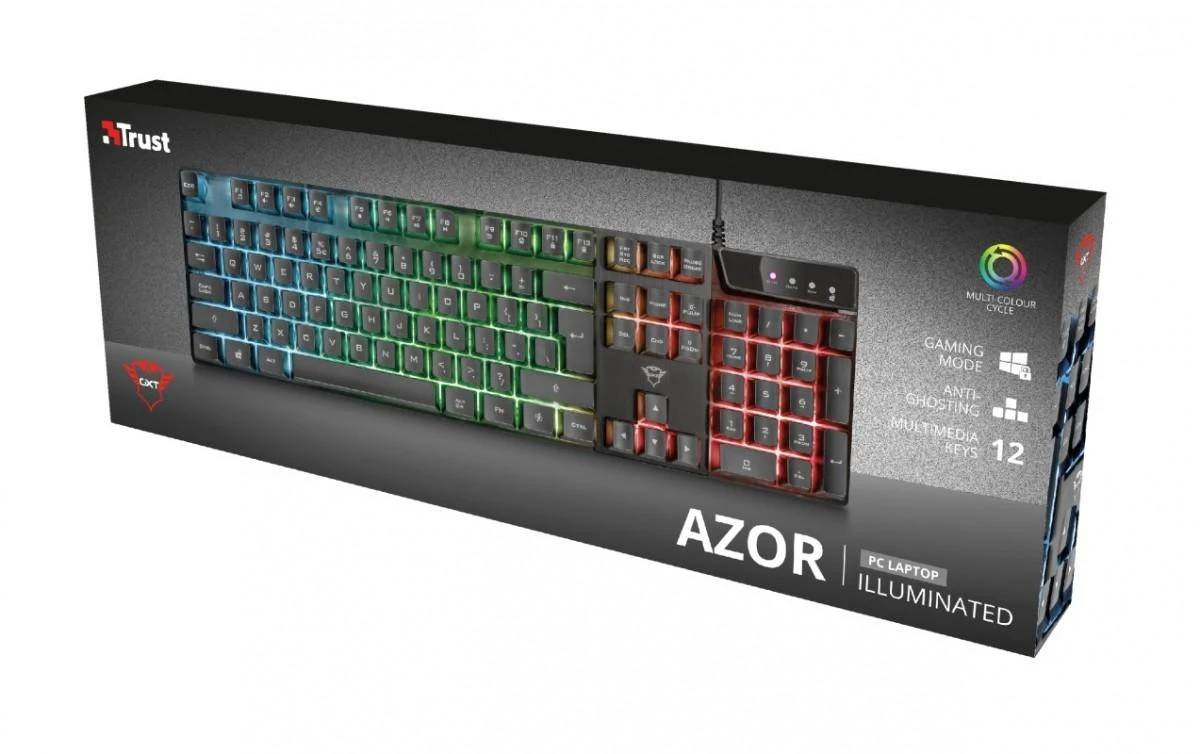 TRUST GXT 835 Azor membraninė klaviatūra | US