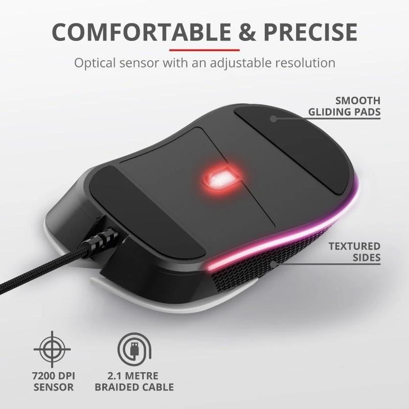 TRUST GXT 922 YBAR pelė su laidu | 7200 DPI